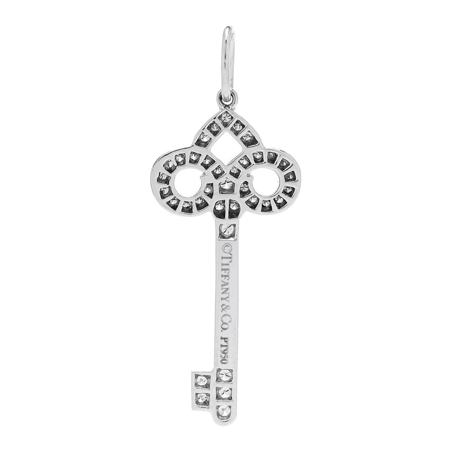 Platinum Diamond .12ct Fleur De Lis Key Pendant