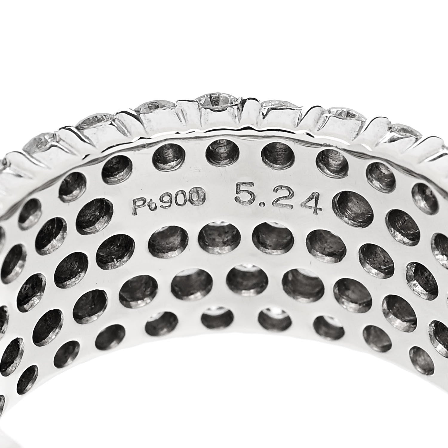 Parker & West by FASHIONPHILE Platinum Diamond 5.24ctw Five Row Eternity Band Ring 58 8.5 8 of 8