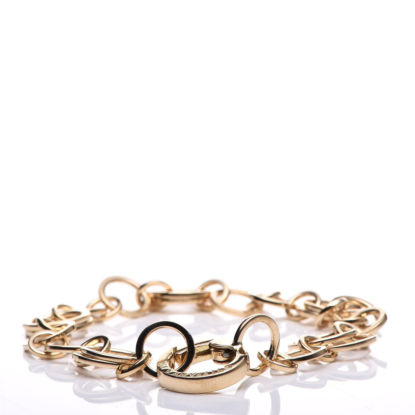 18K Yellow Gold Interlocking Circles Link Bracelet