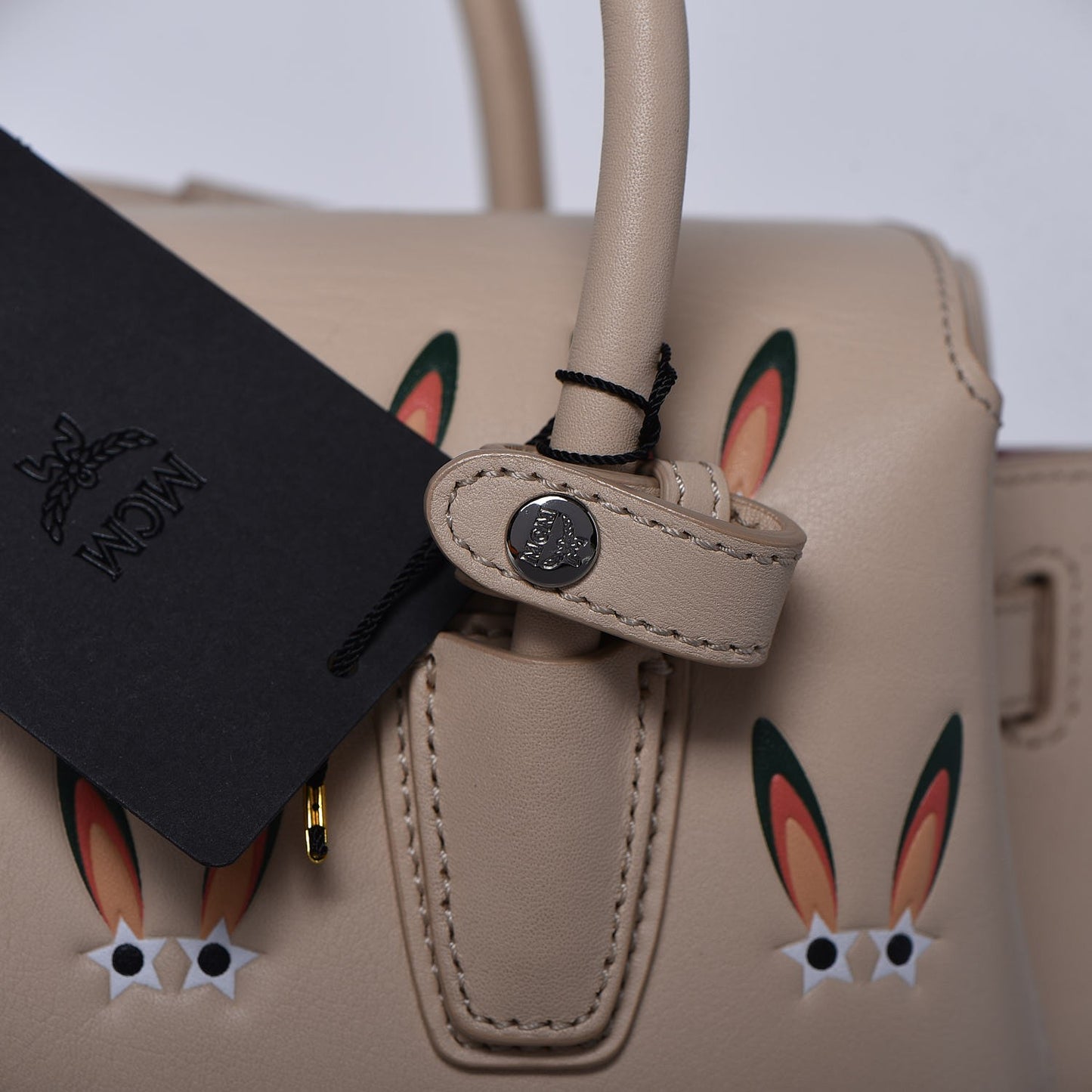 Lambskin Star Eyed Bunny Mini Milla Tote Natural