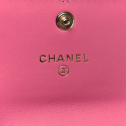 Chanel Caviar Quilted Filigree Flap Card Holder Pink Blue Green 6 of 10