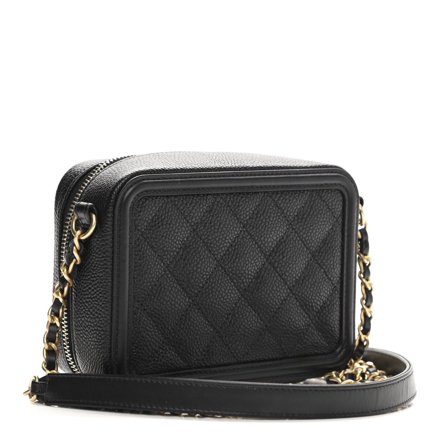 Chanel Caviar Quilted CC Filigree Vanity Clutch With Chain Black 3 of 11