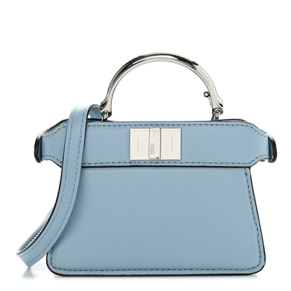 Fendi Shiny Nappa Nano Peekaboo Maxi Handle Satchel Azzurro Baby 1 of 9
