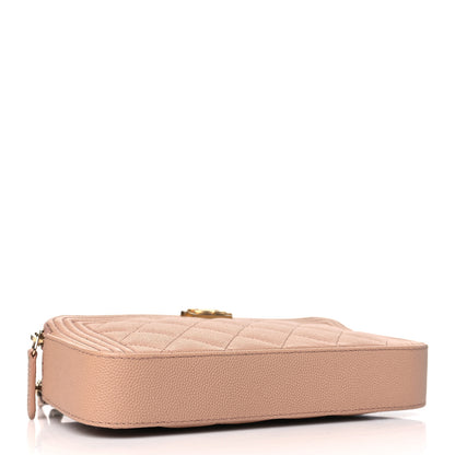 Chanel Caviar Quilted Small Boy Clutch With Chain Beige 4 of 12