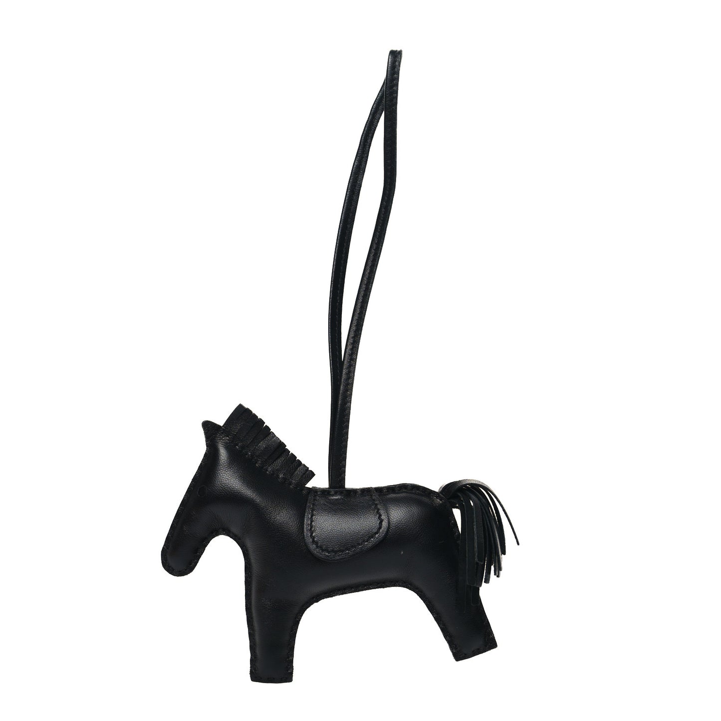 Milo Lambskin Grigri Rodeo Horse Bag Charm MM So Black