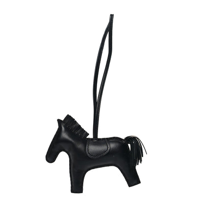 Hermes Milo Lambskin Grigri Rodeo Horse Bag Charm MM So Black 1 of 3