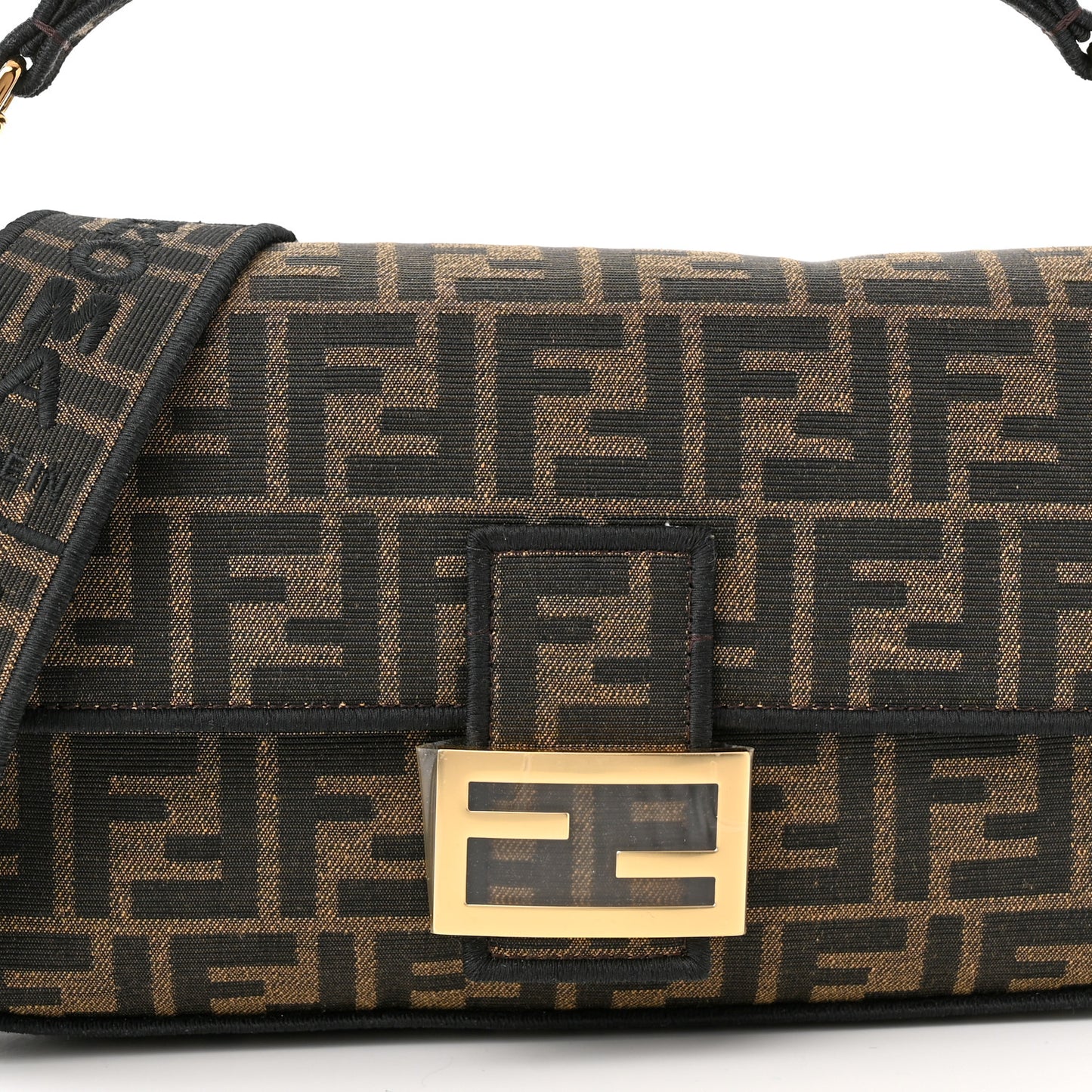 Fabric Jacquard FF 1974 Medium Baguette Tobacco Moro Black