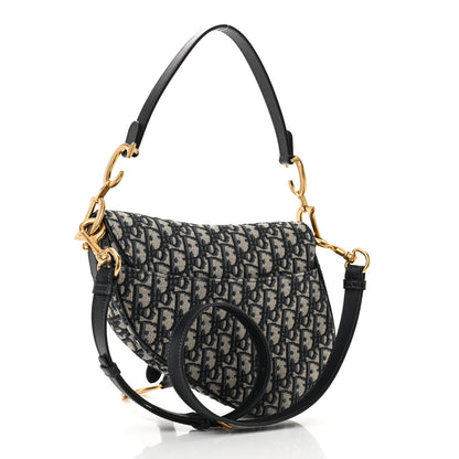 Christian Dior Oblique Saddle Bag With Strap Blue 3 of 11