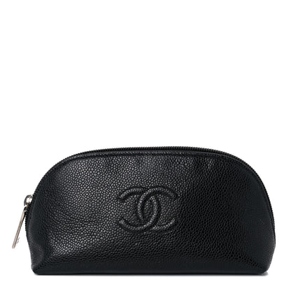 Chanel Caviar Timeless CC Cosmetic Pouch Bag Black 1 of 10
