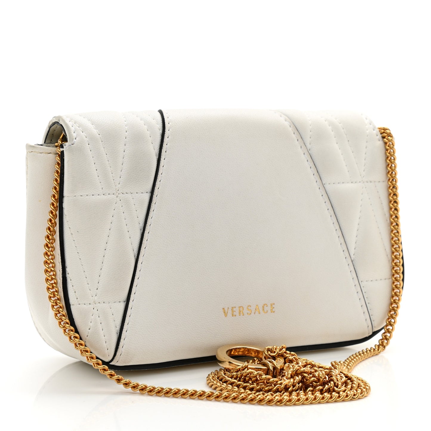 Virtus Mini Wallet Chain Crossbody White