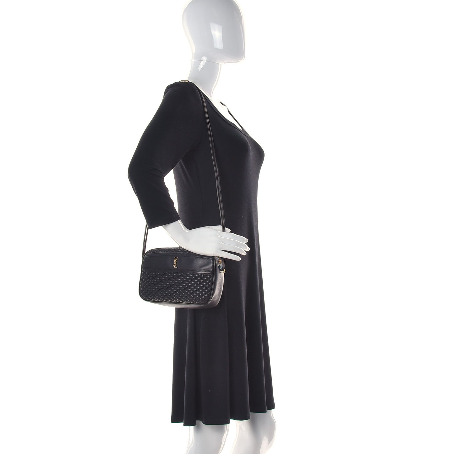 Lambskin Quilted Victoire Camera Bag Black