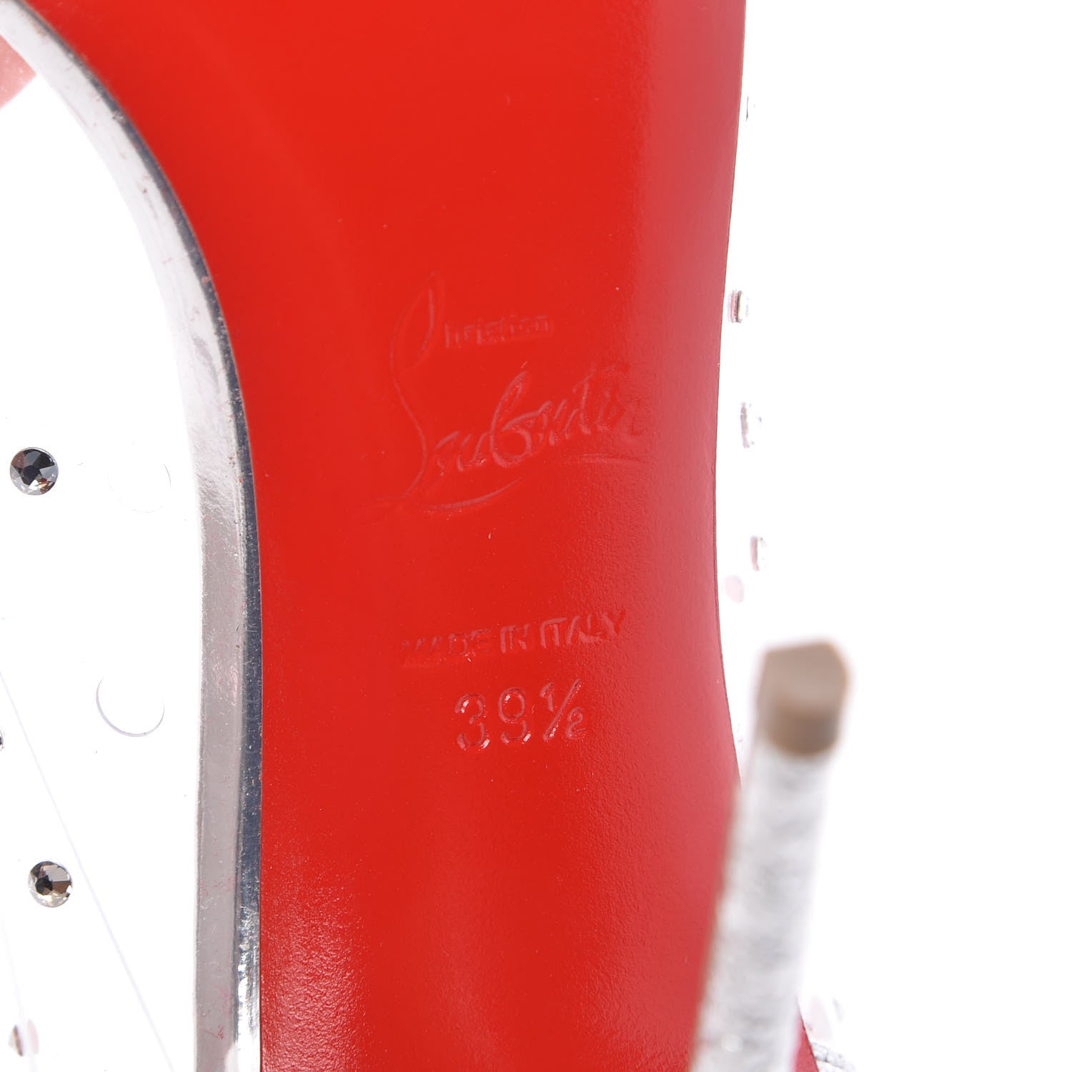 Christian Louboutin PVC Specchio Degrastrass 100 Pumps 39.5 Silver 7 of 8