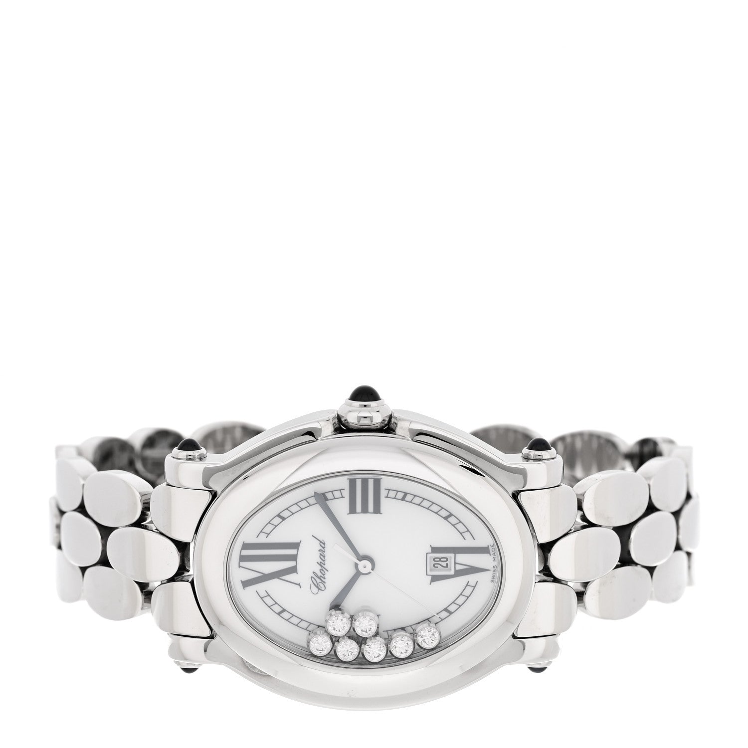 Chopard Stainless Steel 7 Diamond 31mm Oval Happy Sport Quartz Watch 2 of 5