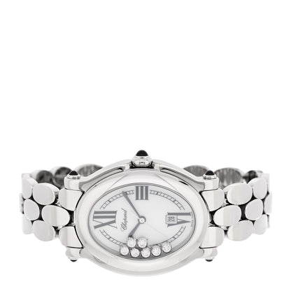 Chopard Stainless Steel 7 Diamond 31mm Oval Happy Sport Quartz Watch 2 of 5