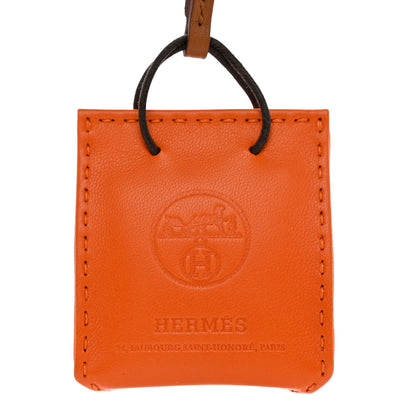 Hermes Milo Lambskin Swift Shopping Bag Charm Feu Gold 3 of 5