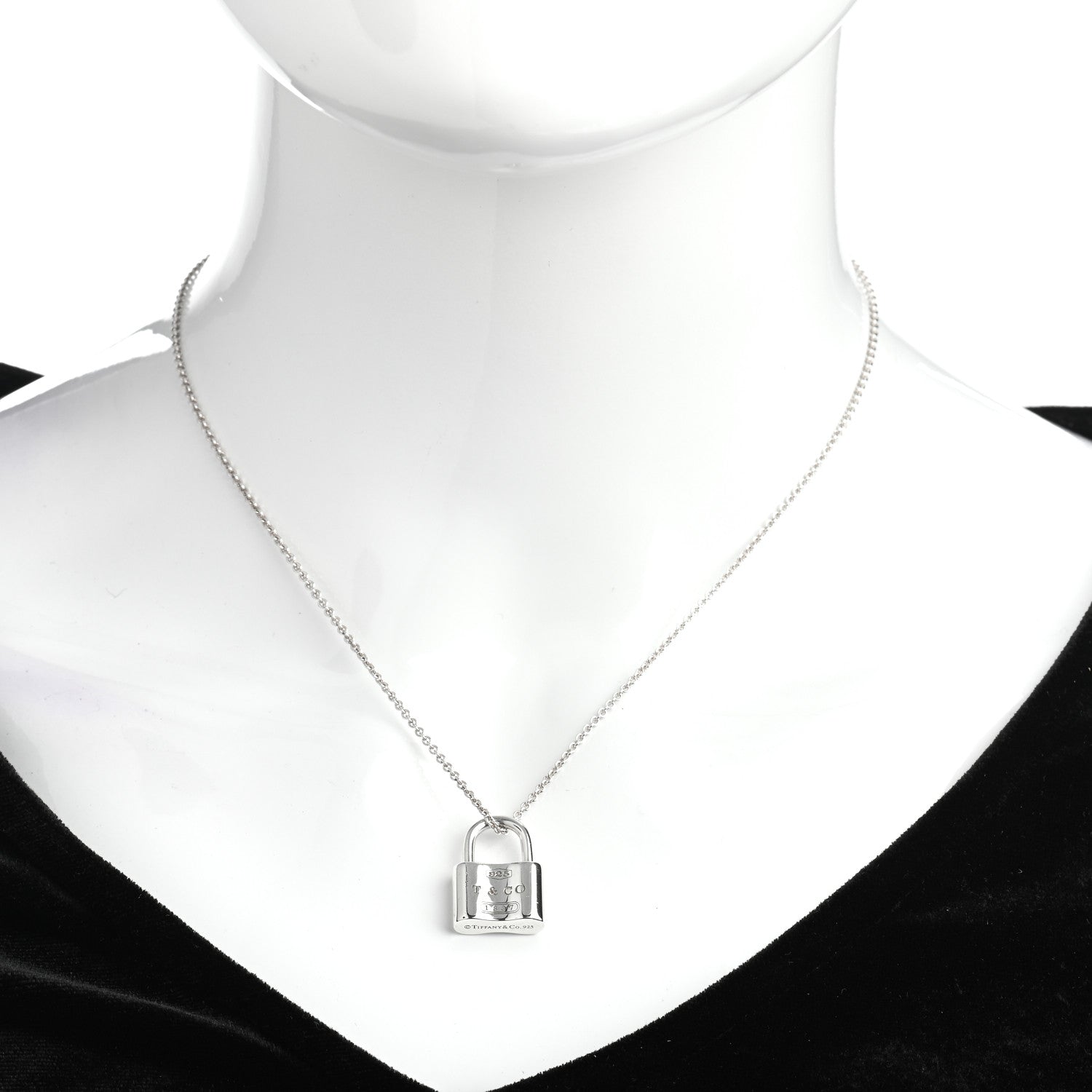 Tiffany Sterling Silver 1837 Lock Charm Pendant Necklace 2 of 4