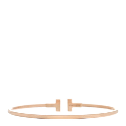 Tiffany 18K Rose Gold Narrow T Wire Bracelet 2 of 4