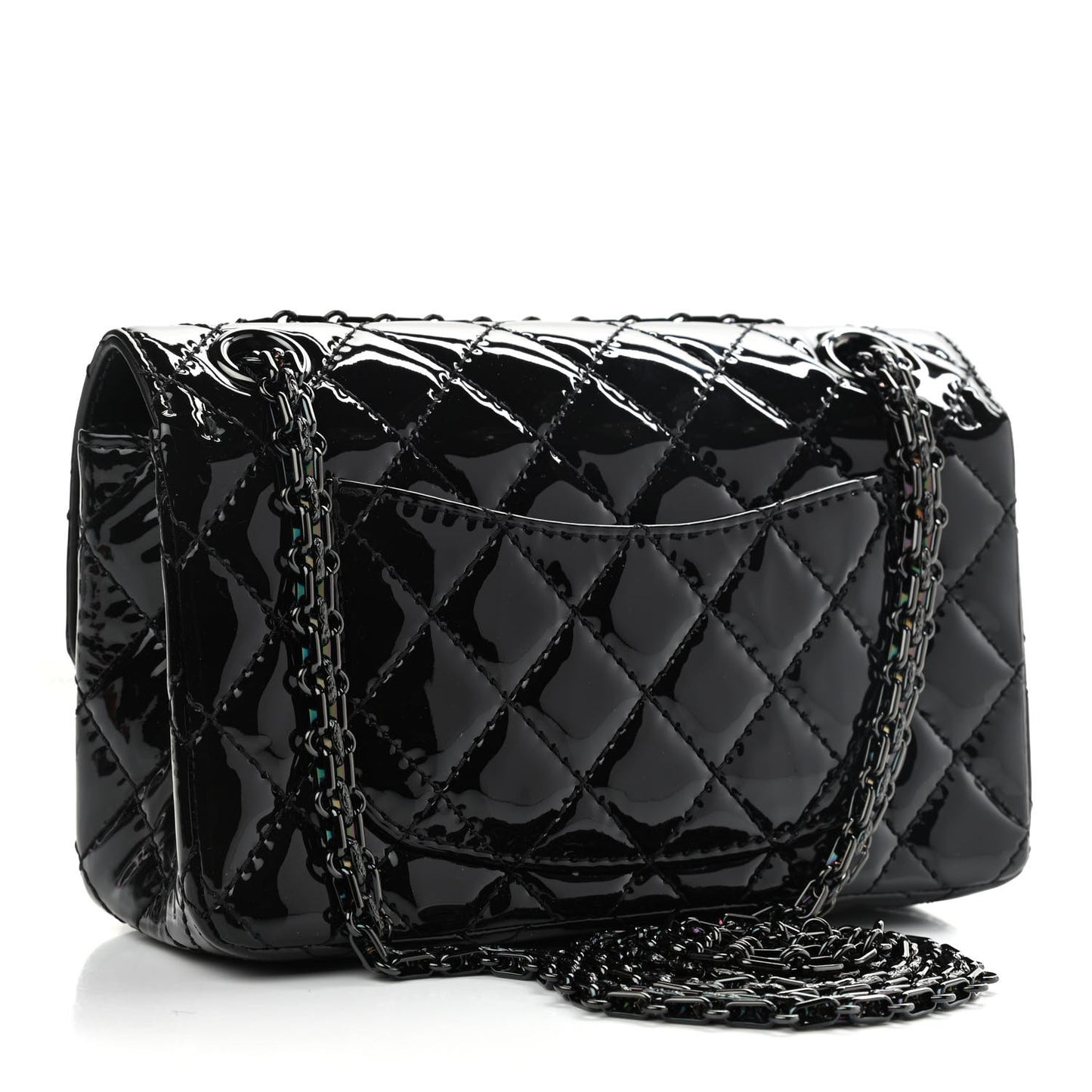 Patent Calfskin Quilted 2.55 Reissue Mini Flap So Black