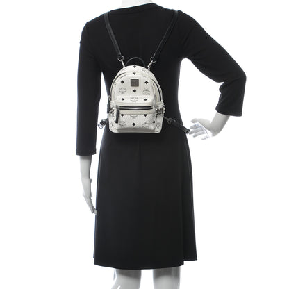 MCM Visetos Studded X-Mini Bebe Boo Backpack White 2 of 14