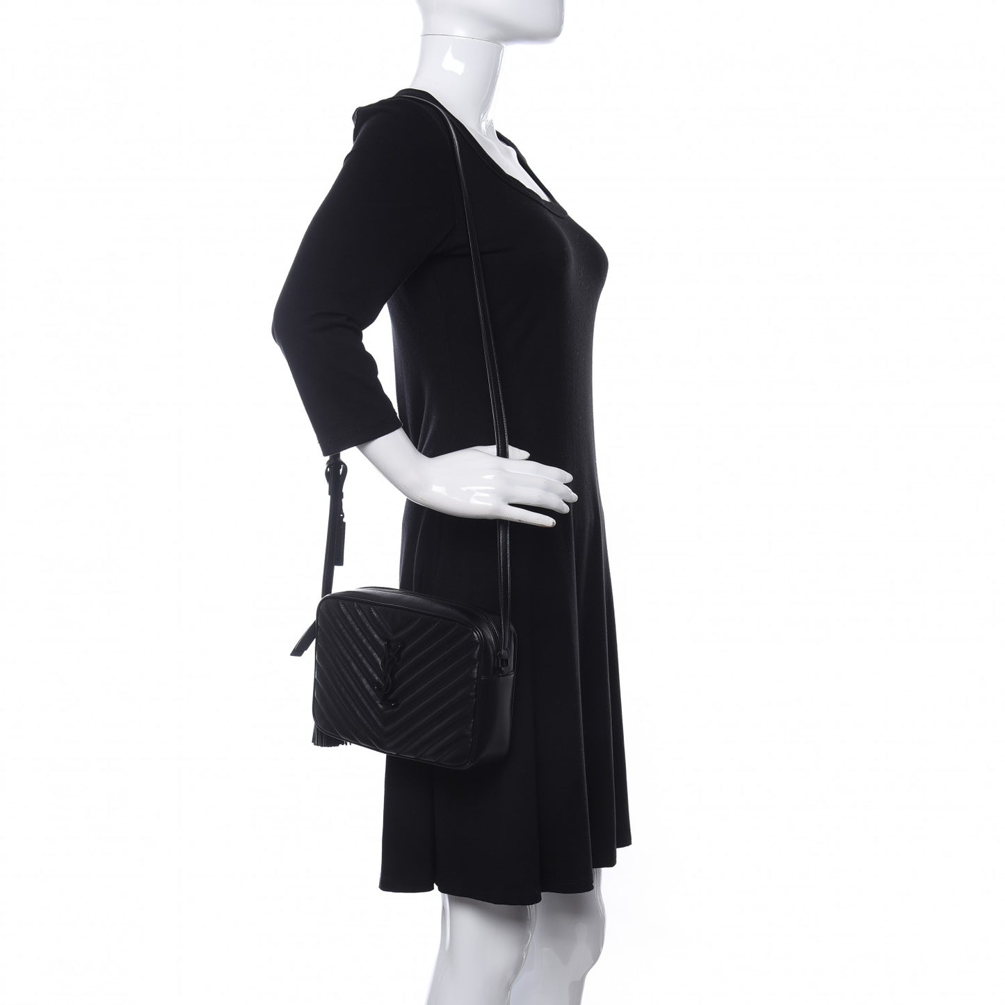 Calfskin Matelasse Monogram Lou Camera Bag Black
