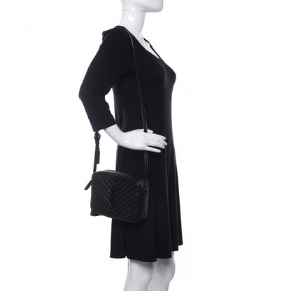 Saint Laurent Calfskin Matelasse Monogram Lou Camera Bag Black 2 of 9