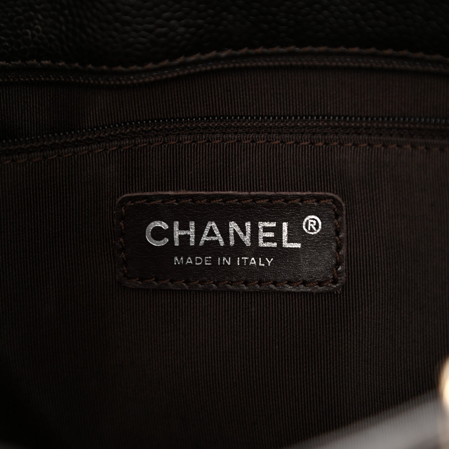 Chanel Caviar Quilted Petit Shopping Tote PST Dark Brown 6 of 11