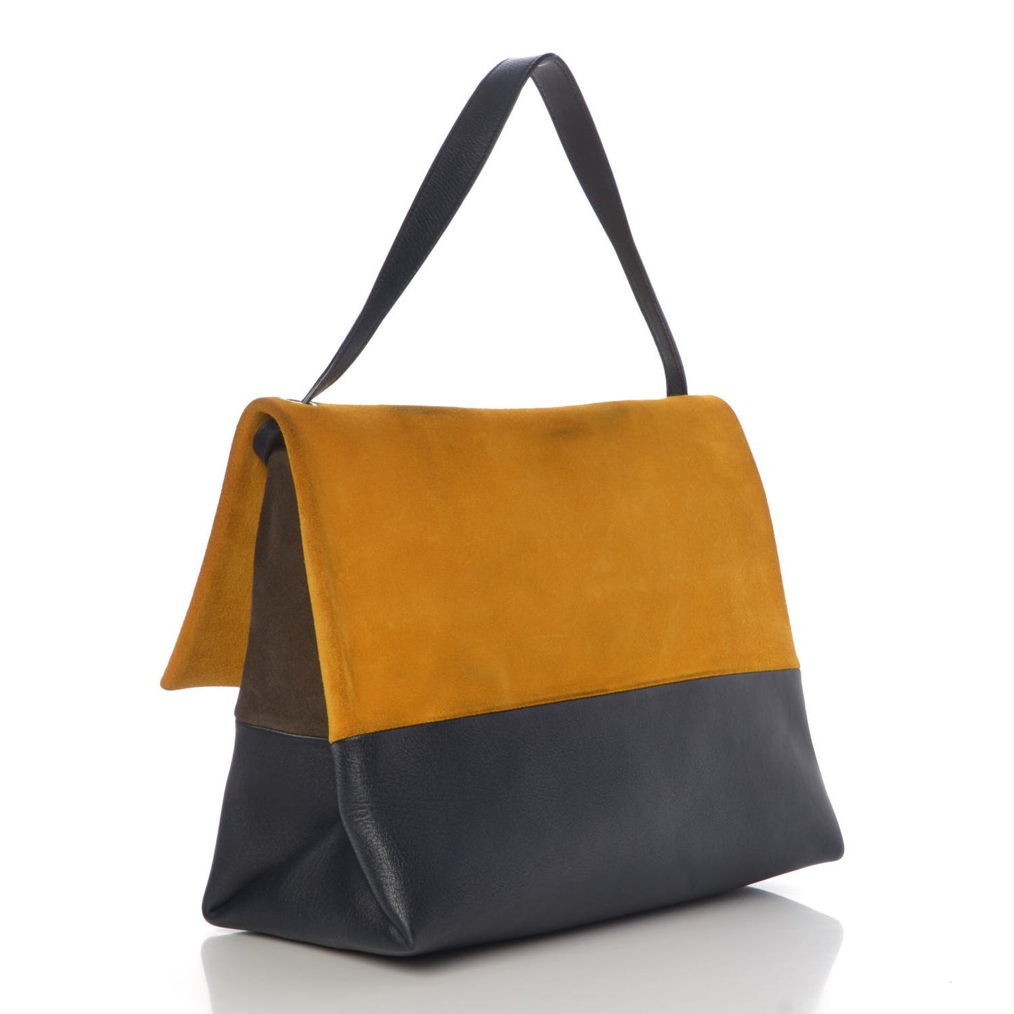 Calfskin Suede All Soft Shoulder Bag Amber