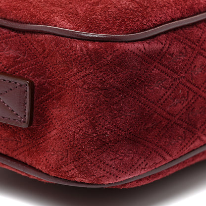 Saint Laurent Suede Monogram All Over Camera Bag Burgundy 8 of 13