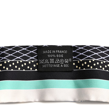 Hermes Silk Twilly Grand Theatre Nouveau Black Bleu Vert 3 of 4