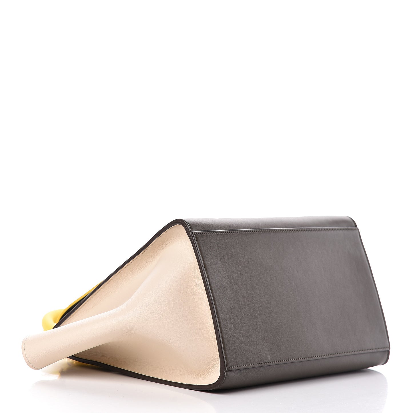 Elephant Calfskin Small Tri-Color Trapeze Yellow