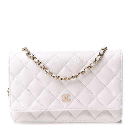 Chanel Caviar Quilted Wallet On Chain WOC White 1 of 12