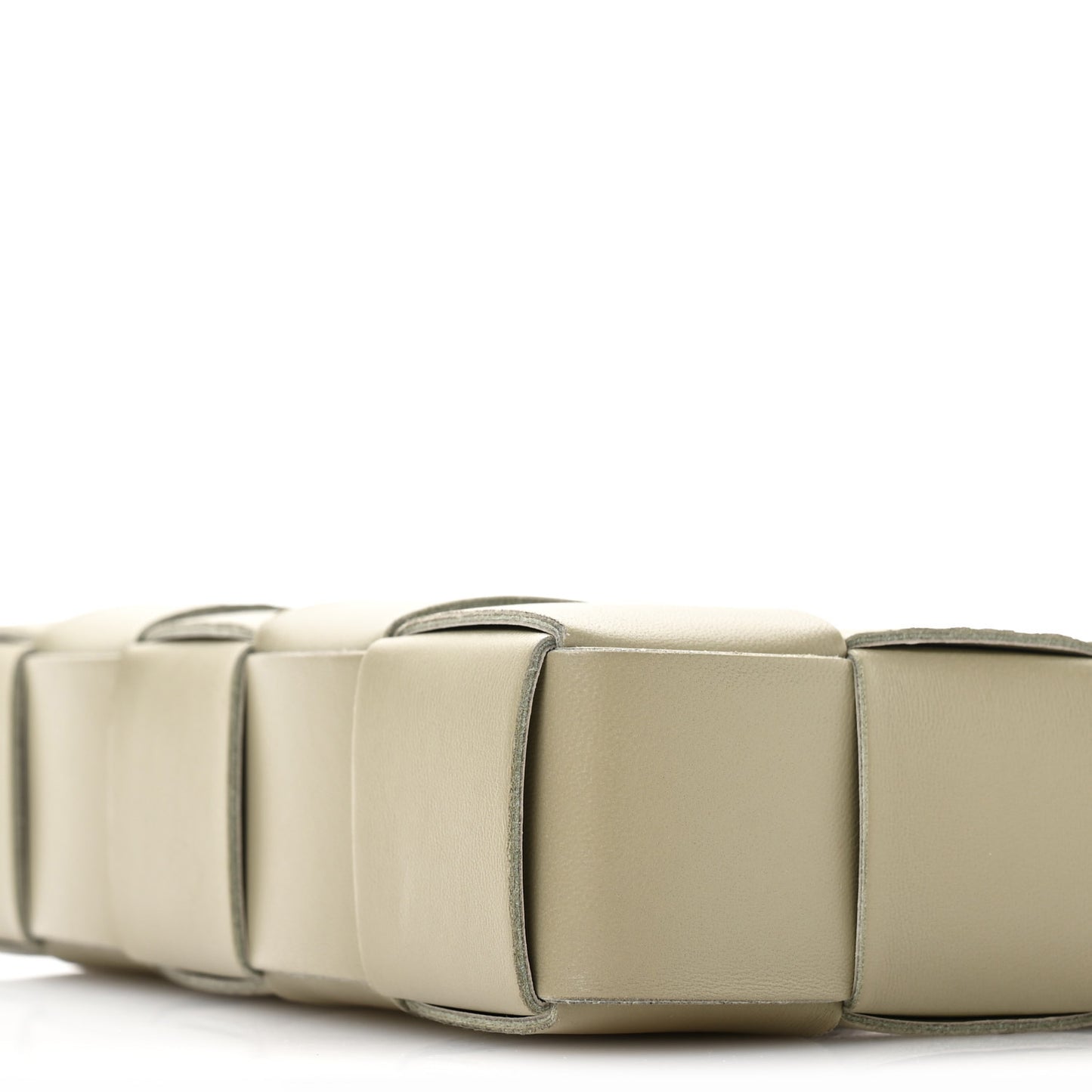 Calfskin Maxi Intrecciato Cassette Pouch On Strap Travertine