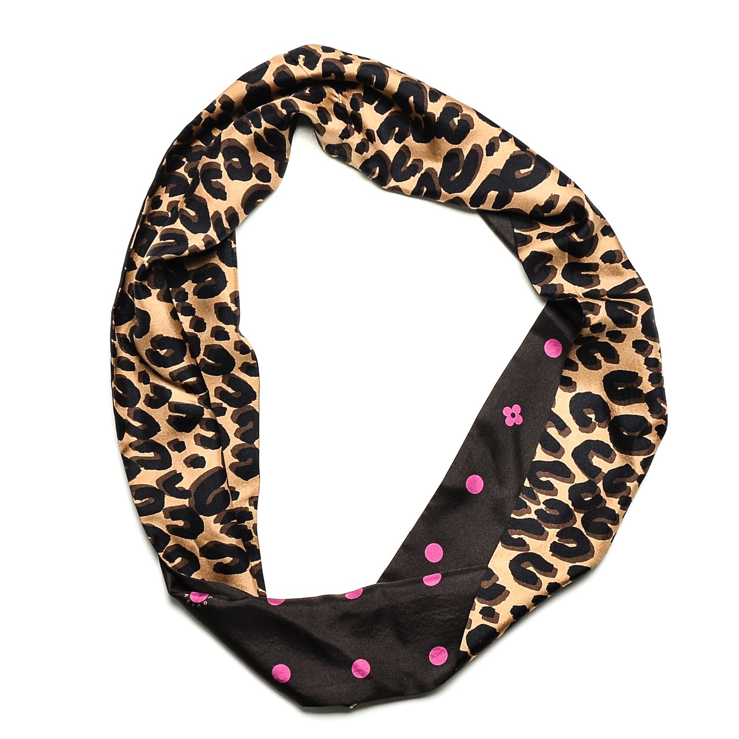 Louis Vuitton Silk Leopard Snood Scarf 1 of 7