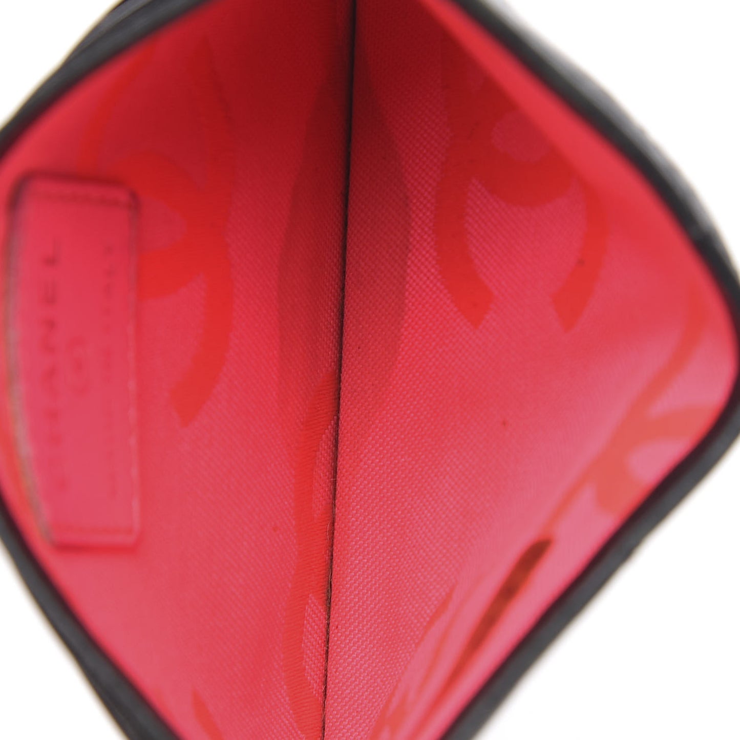 Calfskin Quilted Cambon Card Holder Black White