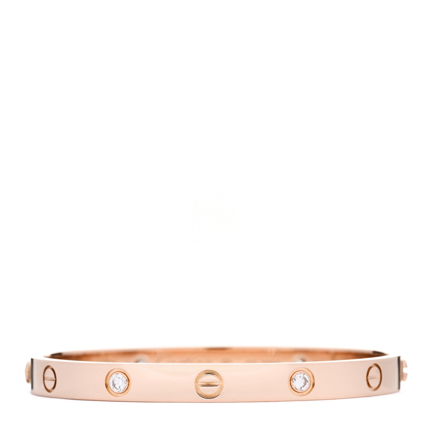 18K Pink Gold 4 Diamond LOVE Bracelet 17