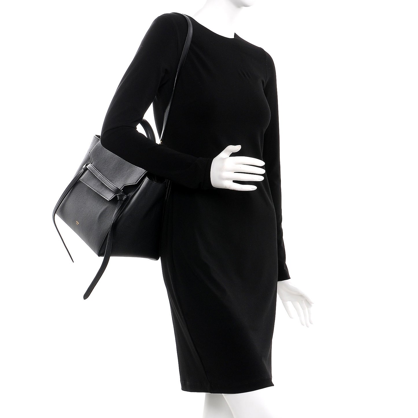 Grained Calfskin Mini Belt Bag Black