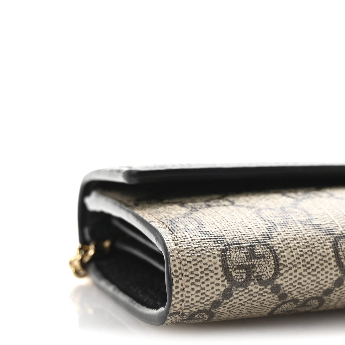 Dollar Calfskin GG Supreme Monogram Petite GG Marmont Wallet Chain Bag Black Beige Ebony