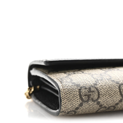 Gucci Dollar Calfskin GG Supreme Monogram Petite GG Marmont Wallet Chain Bag Black Beige Ebony 9 of 11