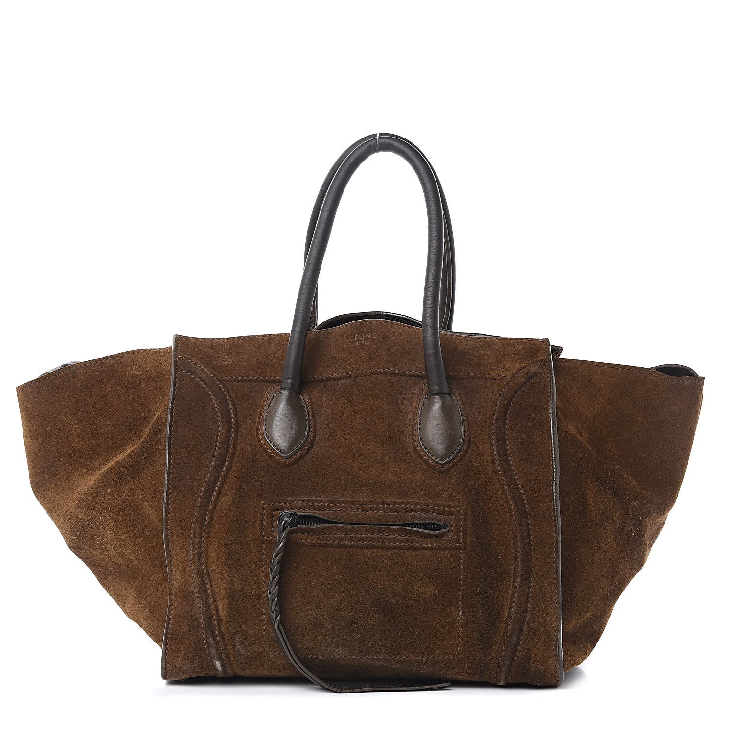 Celine Suede Medium Phantom Luggage Olive 1 of 18