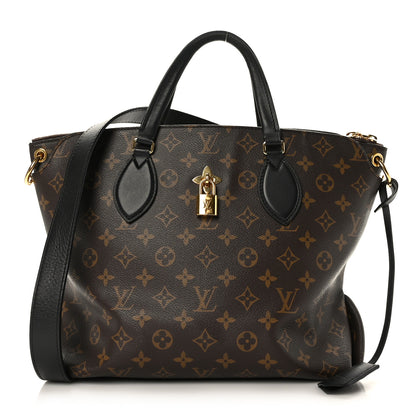 Louis Vuitton Monogram Flower Zipped Tote MM Black 1 of 9