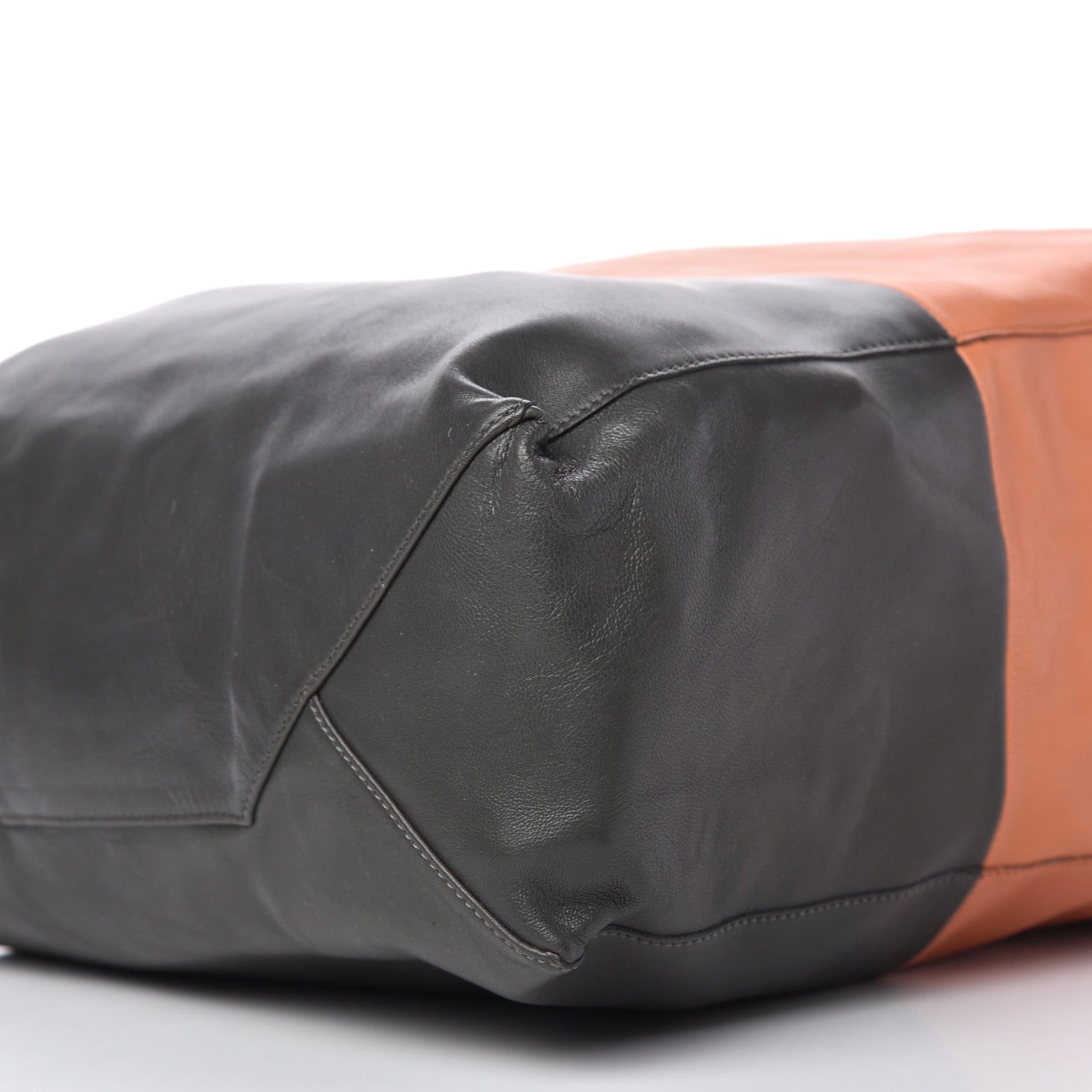 Celine Lambskin Vertical Bi-Cabas Cognac Black 7 of 9