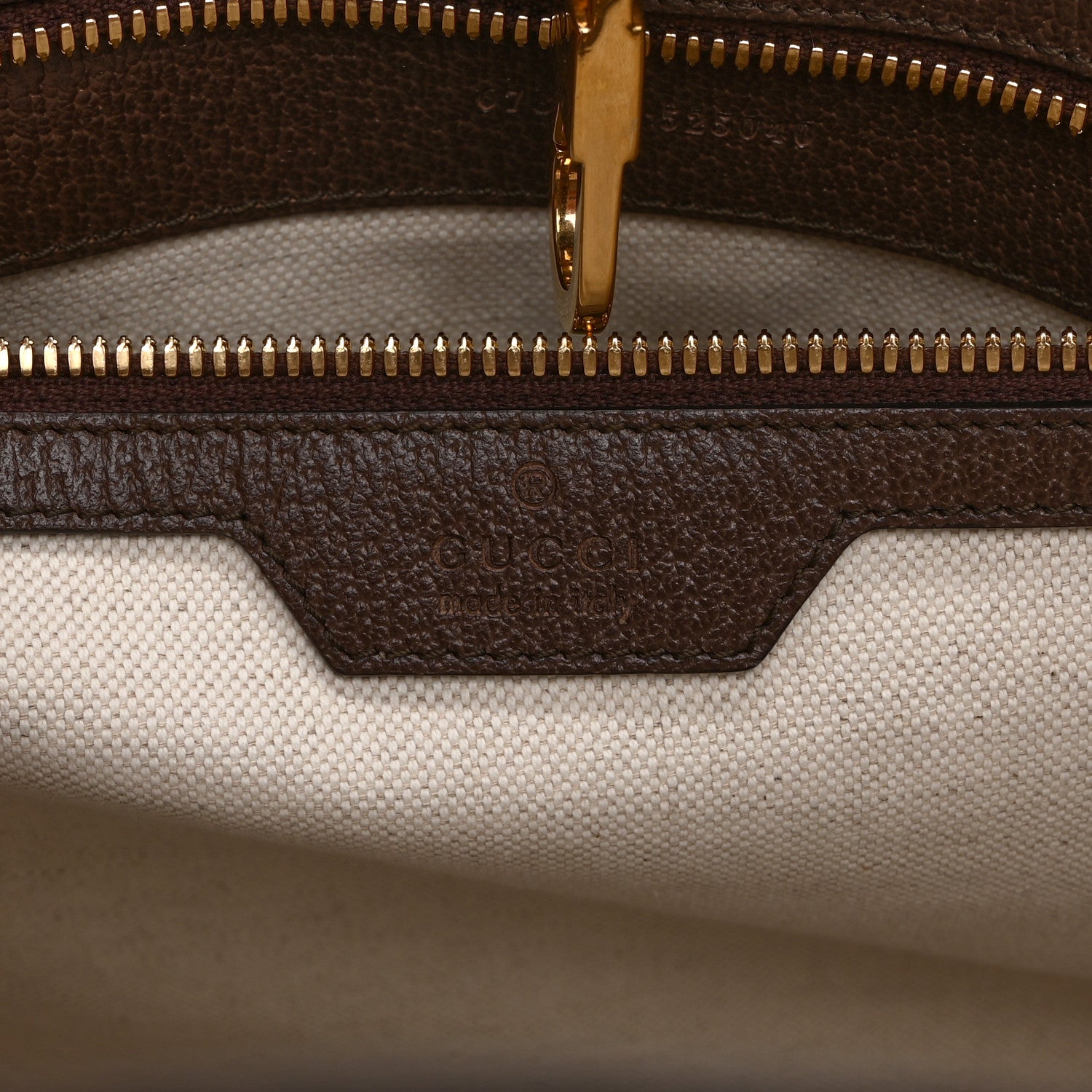 Gucci Monogram Jumbo GG Textured Dollar Calfskin Web Tote Bag Camel Ebony New Acero 6 of 11
