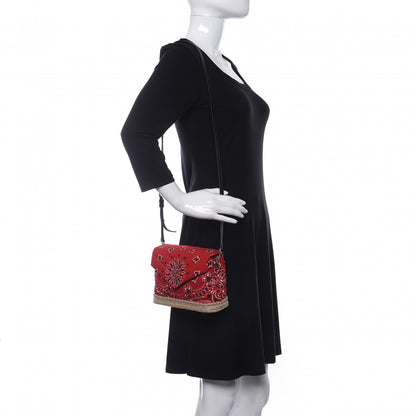 Saint Laurent Cotton Bandana Y Quilted Monogram Toy Loulou Crossbody Bag Red 2 of 11