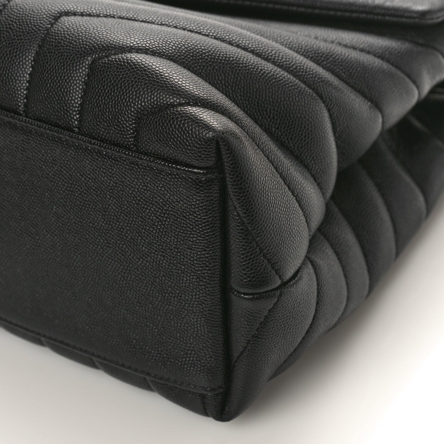 Saint Laurent Grain de Poudre Calfskin Y Quilted Monogram Medium Loulou Chain Satchel Black 9 of 9