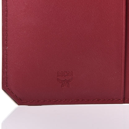MCM Calfskin Bifold Long Wallet Red 6 of 11