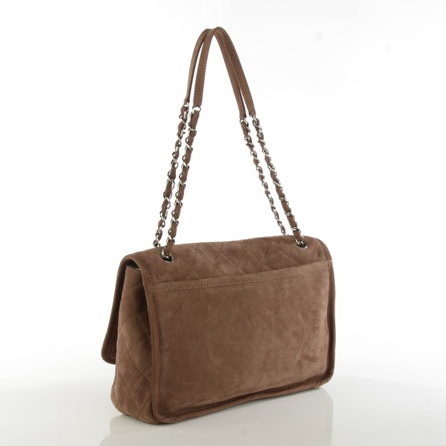 Ultra Soft Suede Calfskin Large Natural Beauty Flap Brown
