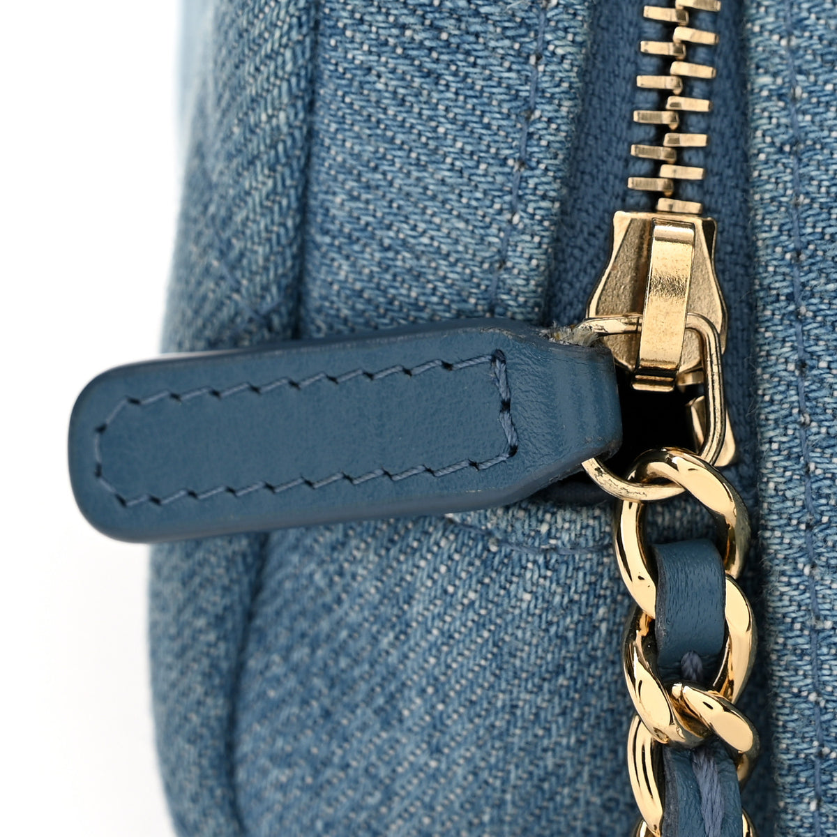 Denim Quilted Toiletry Case Blue