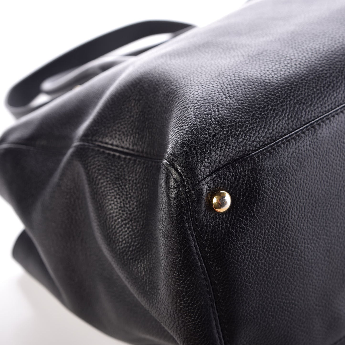 Calfskin Cerf Executive Shopper Tote Black