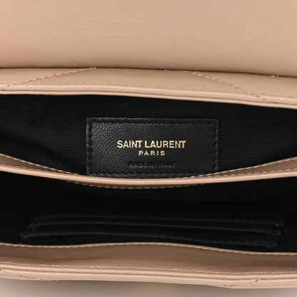 Saint Laurent Calfskin Y Quilted Monogram Toy Loulou Crossbody Bag Latte 6 of 13