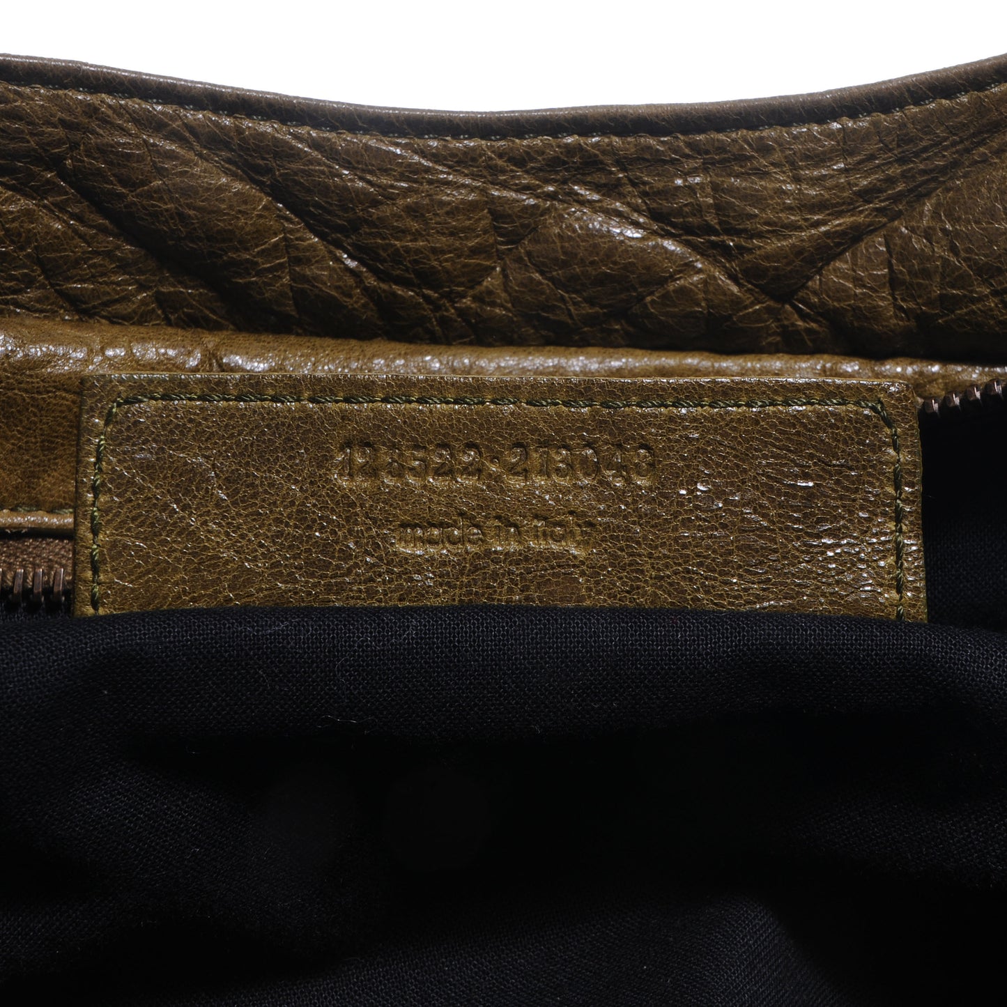 Chevre Classic Hardware Purse Olive Brown